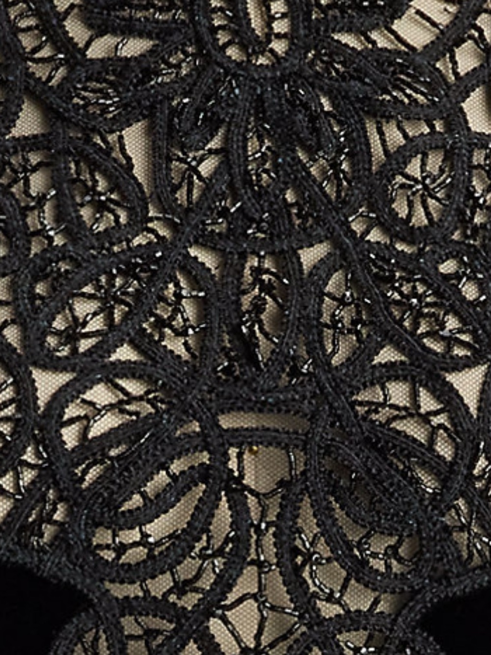 Ralph Lauren Collection Fall 25 Missy Black Hand Beaded Velvet Long Sleeve Top - Picture 5 of 16